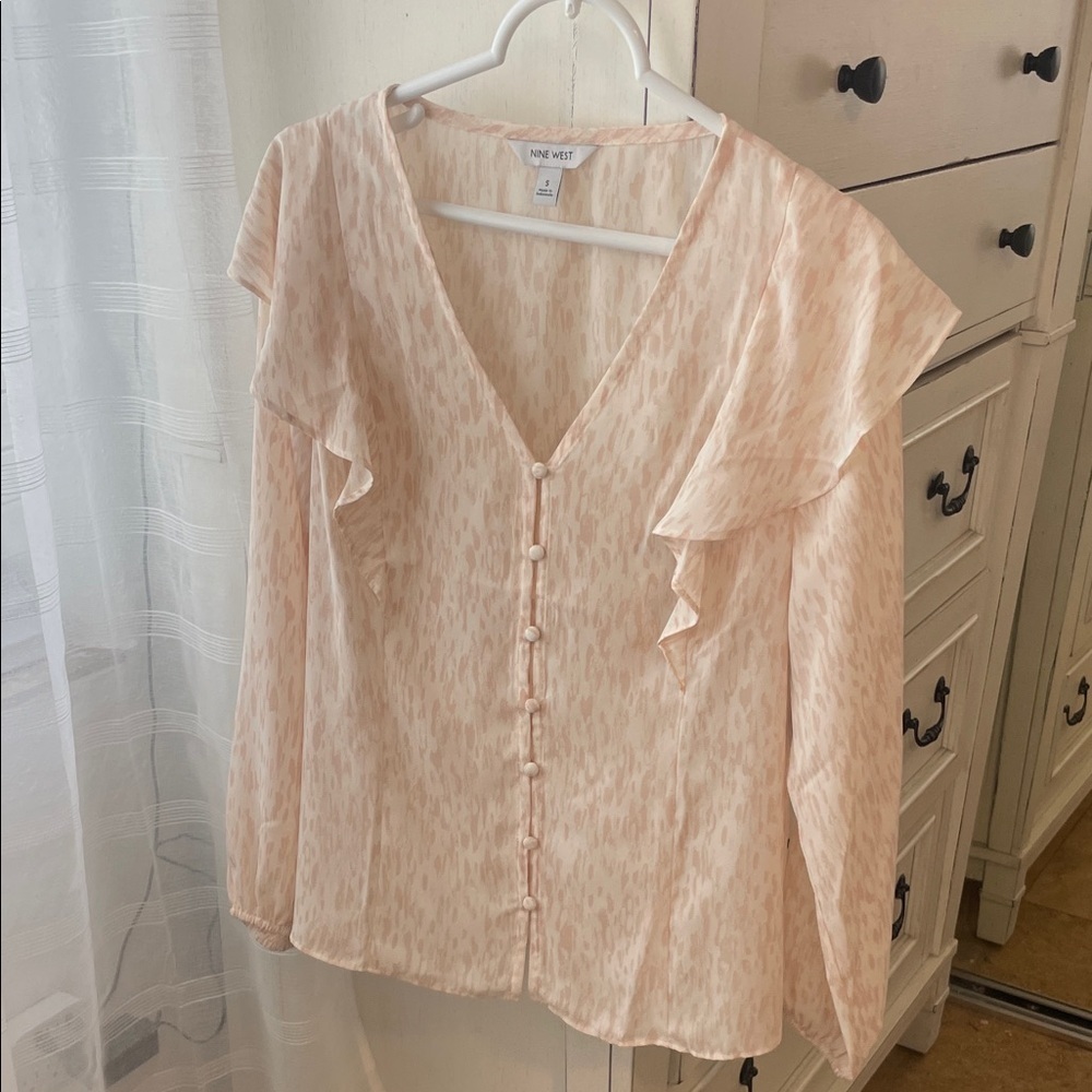Nine West Blush Patterned Blouse
